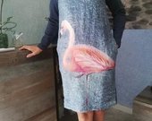 Suknelė su flamingo