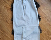 Baltas džinsinis sijonas su iškirptėm