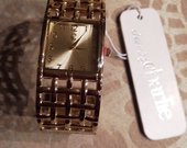 Moteriškas aukso spalvos laikrodis-apyrankė