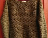 Chaki spalvos megztinis su uztrauktuku