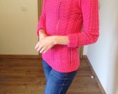 Rožinis megztinis rudeniui