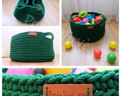 Žalias žaislų krepšys/ Ponia Virvė