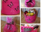 Rožinis žaislų krepšys/ Ponia Virvė