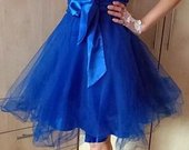 Mėlyna pūsta išskirtinė suknelė