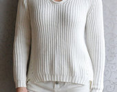 Baltas Lindex medvilninis megztinis