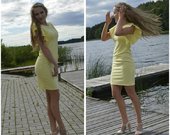 Nauja geltona suknelės vasaros topas
