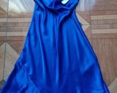 Mėlyna atlasinė suknelė
