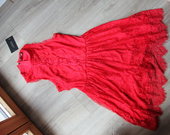 Sinsay nauja raudona suknelė su nėriniais