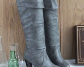 Fashion High Heels PU Boots Grey ismeros nuo 34-39
