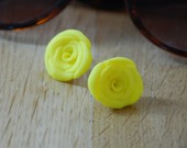 auskarai - geltonos rožytės