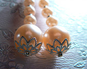 Rožiniai perlų auskarai