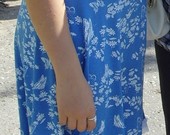 mėlyna suknelė su drugeliais