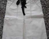 Kreminės spalvos džinsinis sijonas