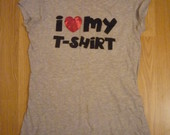 Marškinėliai su užrašu I LOVE MY T-SHIRT