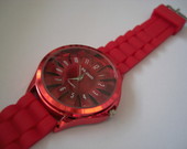 Moteriškas raudonas silikoninis laikrodis