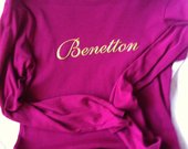 Violetinės spalvos Benettono marškinėliai