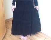 Juodas ilgas gotiškas zomšinis sijonas