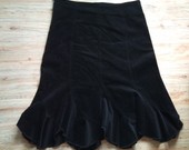 velvetinis juodas sijonas