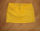 geltonas džinsinis sijonas
