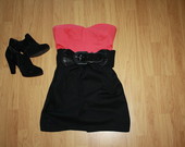 roziniai juoda suknele