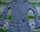 Melsvai margas šiltas megztinis-tunika