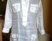 Balta lininė marškinių tipo tunika