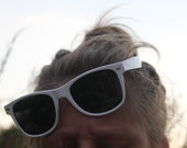 Nauji balti wayfarer nerd akiniai nuo saulės