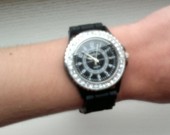 Naujas juodas silikoninis laikrodis