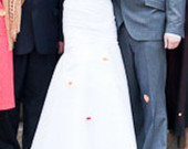 Balta undines tipo vestuvine suknele