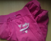 Rožinės kelnės su guma