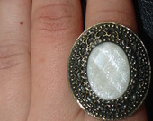 Vintage žiedas baltas