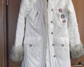 Baltas moteriškas žieminis paltas