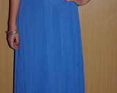 Elegantiškas mėlynas ilgas sijonas