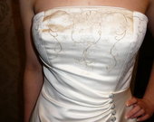 Atlasinė vestuvinė suknelė 36-38 dydis