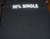 Juodos spalvos marškinėliai su užrašu 50% single