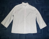 Balti marškinukai su 3/4 rankovėmis