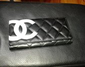 Chanel tipo piniginė, juoda Nauja, su dėzute.