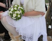 Balta megzta vestuvinė suknelė