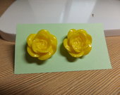 geltonos ir juodos rožytės - auskarai