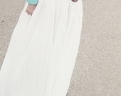 baltas ilgas maxi sijonas