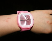 Rožinis silikoninis laikrodukas