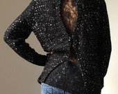 Ilgas nertas megztinis su gipiuru XS-XL black