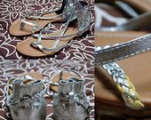 sidabrines basutes / metal sandals