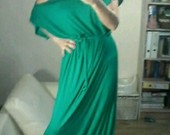 Smaragdine maxi suknele placia apykakle 