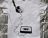 Mix tape ausinės vyr marškinėliai