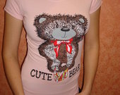 Marškinėliai Cute bear rožiniai