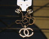 Chanel komplektas grandinėle, pakabukas, auskarai