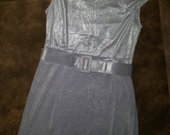 Puošni sidabrinio pilkumo suknelė