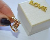 14K auksu dengtas žiedas su citrininiu kristalu