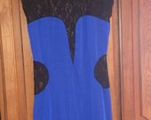 Seksuali mėlyna suknelė su gipūru